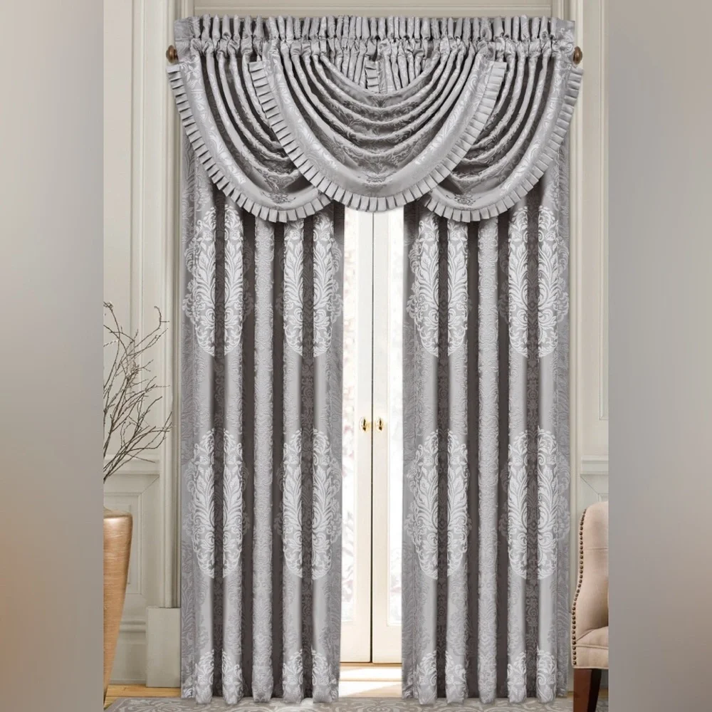 J. Queen New York La Scala Silver Window Panel Pair - 95 Inches